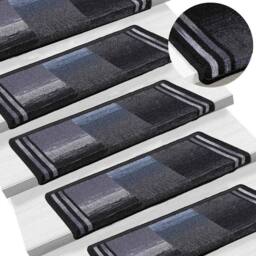 Berkfield Home Stair Mats Self-adhesive 15 pcs 65x21x4 cm Black & Grey - Size: Medium - thumbnail 6