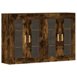 Berkfield Home Wall Mounted Cabinets 2 pcs Smoked Oak Engineered Wood in Brown - thumbnail 3