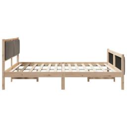 Berkfield Home Bed frame Brown & taupe 180 x 200 cm Solid pine wood in Light Oak - thumbnail 6