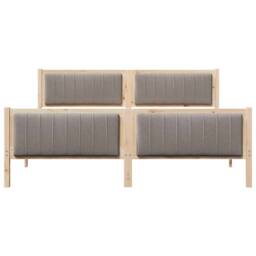 Berkfield Home Bed frame Brown & taupe 180 x 200 cm Solid pine wood in Light Oak - thumbnail 5