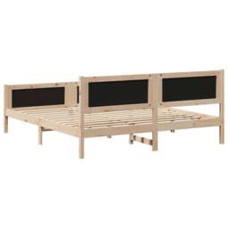 Berkfield Home Bed frame Brown & taupe 180 x 200 cm Solid pine wood in Light Oak - thumbnail 7
