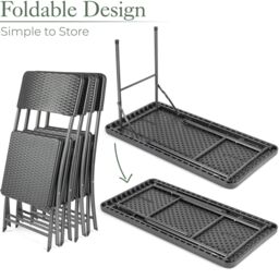Christow Garden Dining Set 4 Seater Rattan Effect Table Chairs Outdoor Furniture in Black - thumbnail 6