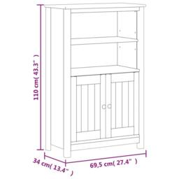 Berkfield Home Beautiful 3 Piece Bathroom Furniture Set BERG Black Solid Wood Pine - thumbnail 9