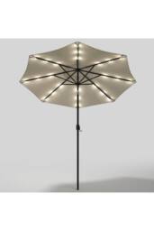 Garden Sanctuary 24 Solar LED Lights Patio Crank Parasol in Beige - thumbnail 4