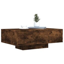 Berkfield Home Coffee Table with LED Lights Smoked Oak 85x55x31 cm in Brown - Size: 85 x 55 x 31 cm - thumbnail 5