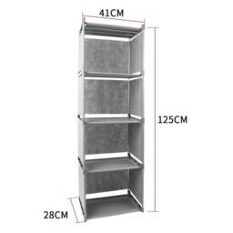 Kelvenix Wide 5 Tier Book Shelf Deep Bookcase in Grey - Size: 0.6m2 - thumbnail 2