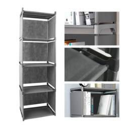 Kelvenix Wide 5 Tier Book Shelf Deep Bookcase in Grey - Size: 0.6m2 - thumbnail 3