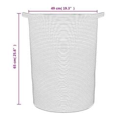 Berkfield Home Storage Basket Black & White √ò49x65 cm Cotton - Size: 49x65 cm - thumbnail 9