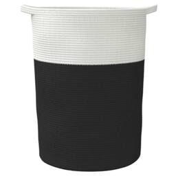 Berkfield Home Storage Basket Black & White √ò49x65 cm Cotton - Size: 49x65 cm - thumbnail 4