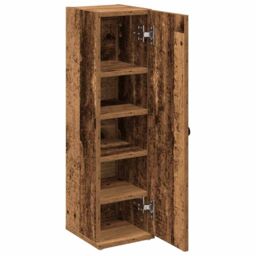 Berkfield Home Bathroom Cabinet with Roll Holder Old Wood 20.5x22x72 cm in Brown - thumbnail 5