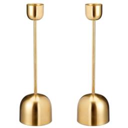 EONLION 2X 36cm Gold Metal Taper Candlestick Bell Candle Holder Stand - Size: 2X 36 cm