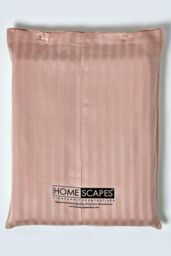 Homescapes Egyptian Cotton Satin Stripe Flat Sheet 330 Thread Count in Beige - Size: Super King Flat - thumbnail 5