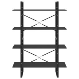 Berkfield Home 4-Tier Book Cabinet Grey 100x30x140 cm Engineered Wood - Size: 100 x 30 x 140 cm - thumbnail 5