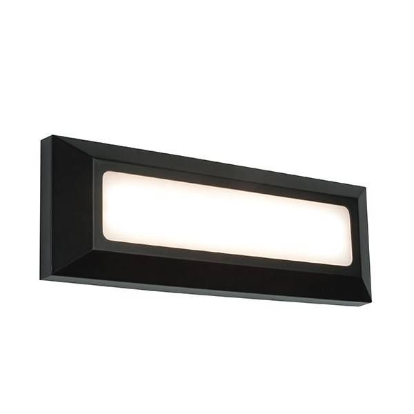 Netlighting Severus Integrated LED 1 Light Outdoor Wall Light Black Abs Plastic Frosted IP65