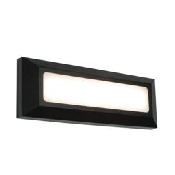 Netlighting Severus Integrated LED 1 Light Outdoor Wall Light Black Abs Plastic Frosted IP65