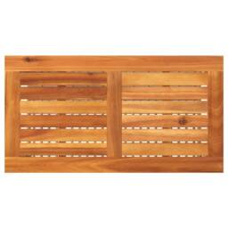 Berkfield Home Garden Table Beige 70x38x42 cm Poly Rattan Acacia Wood - Size: 70 x 38 x 42 cm - thumbnail 6