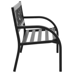 Berkfield Home Children Garden Bench 86 cm Steel in Black - thumbnail 3