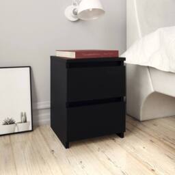 Berkfield Home Bedside Cabinets 2 pcs Black 30x30x40 cm Engineered Wood - Size: 30 x 30 x 40 cm - thumbnail 1