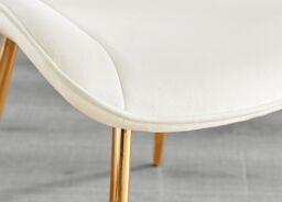 FurnitureboxUK Set of 2 Pesaro Luxury Soft Touch Diamond Pattern Velvet Dining Chairs With Gold Chrome Metal Legs in Cream - thumbnail 7