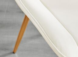 FurnitureboxUK Set of 2 Pesaro Luxury Soft Touch Diamond Pattern Velvet Dining Chairs With Gold Chrome Metal Legs in Cream - thumbnail 8