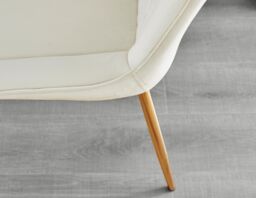 FurnitureboxUK Set of 2 Pesaro Luxury Soft Touch Diamond Pattern Velvet Dining Chairs With Gold Chrome Metal Legs in Cream - thumbnail 9