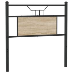 Berkfield Home Headboard Sonoma Oak 80 cm Engineered Wood & Steel in Brown - thumbnail 6
