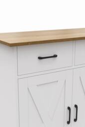 Living and Home 3-Door Wooden Sideboard with 3 Drawers in White - thumbnail 9