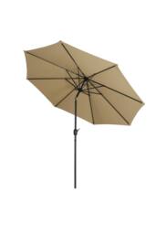 Living and Home Patio Umbrella Large 3M Traditional Parasol with Round Base in Khaki - thumbnail 4