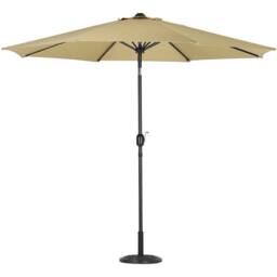 Living and Home Patio Umbrella Large 3M Traditional Parasol with Round Base in Khaki - thumbnail 9