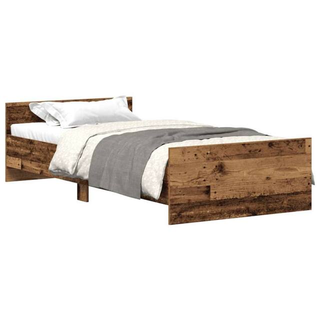 Berkfield Home Bed Frame without Mattress Old Wood 75x190 cm Engineered Wood in Brown - image 1