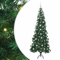 Berkfield Home Corner Artificial Christmas Tree Green 210 cm PVC & Metal - thumbnail 2
