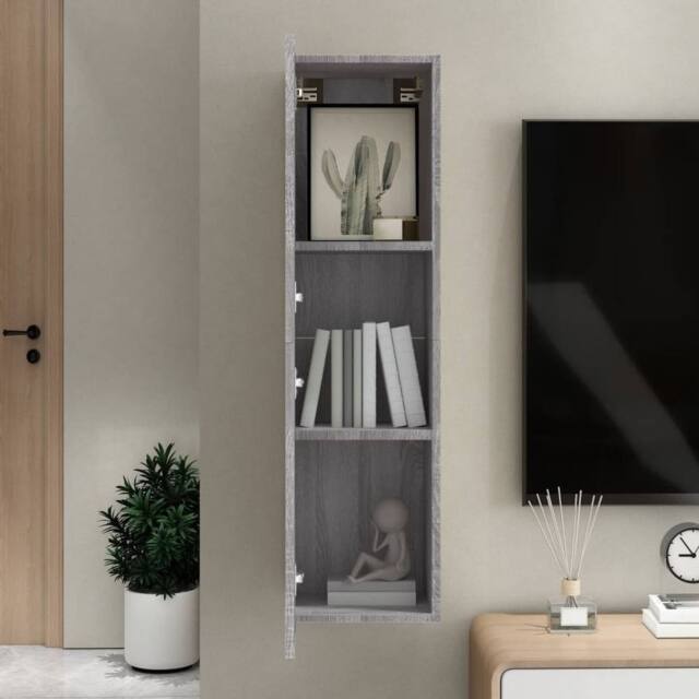 Berkfield Home Classic Wall-mounted TV Cabinet Grey Sonoma 30.5x30x110 cm - image 1