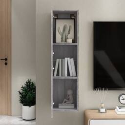 Berkfield Home Classic Wall-mounted TV Cabinet Grey Sonoma 30.5x30x110 cm - thumbnail 1