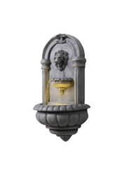 Teamson Home Lion Head Wall-Mounted Garden Fountain LED Lighting, Natural Stone in Grey - thumbnail 6