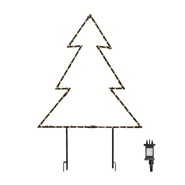 Samuel Alexander 73cm x 80cm dewdrop xmas tree with garden stakes in Black - Size: 73 cm x 80 cm - image 1