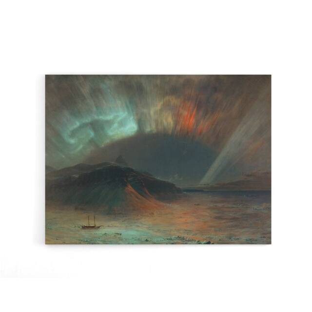 "Artery8 Frederic Church Aurora Borealis Seascape Canvas Wall Art Print - Size: W18"" x H24""" - image 1