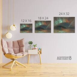 "Artery8 Frederic Church Aurora Borealis Seascape Canvas Wall Art Print - Size: W18"" x H24""" - thumbnail 4