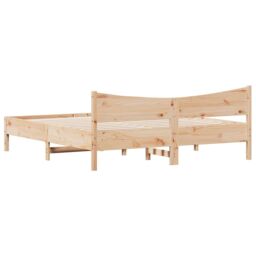 Berkfield Home Bed Frame without Mattress 180x200 cm Super King Solid Wood Pine in Brown - thumbnail 6