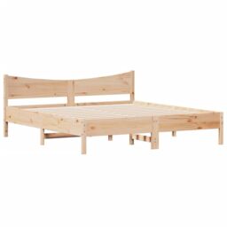Berkfield Home Bed Frame without Mattress 180x200 cm Super King Solid Wood Pine in Brown - thumbnail 3