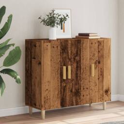 Berkfield Home Sideboard Old Wood 90x34x80 cm Engineered Wood in Brown - Size: 90 x 34 x 80 cm - thumbnail 4