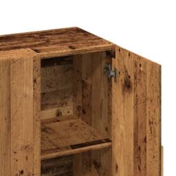Berkfield Home Sideboard Old Wood 90x34x80 cm Engineered Wood in Brown - Size: 90 x 34 x 80 cm - thumbnail 9