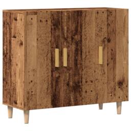 Berkfield Home Sideboard Old Wood 90x34x80 cm Engineered Wood in Brown - Size: 90 x 34 x 80 cm - thumbnail 3