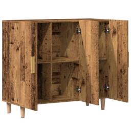 Berkfield Home Sideboard Old Wood 90x34x80 cm Engineered Wood in Brown - Size: 90 x 34 x 80 cm - thumbnail 6