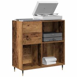 Berkfield Home Record Cabinet Old Wood 84, 5x38x89 cm Engineered Wood in Brown - Size: 5 x 38 x 89 cm - thumbnail 1