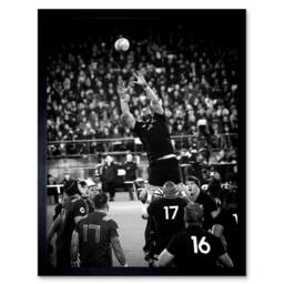 "Artery8 Coleman Rugby Line Out New Zealand Photo 12x16"" Framed Wall Art Print in Black - Size: W12"" x H16""" - thumbnail 1