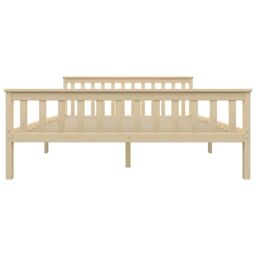 Berkfield Home Bed Frame Light Wood Solid Pinewood 160x200 cm in Brown - thumbnail 3