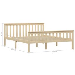 Berkfield Home Bed Frame Light Wood Solid Pinewood 160x200 cm in Brown - thumbnail 6