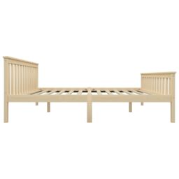 Berkfield Home Bed Frame Light Wood Solid Pinewood 160x200 cm in Brown - thumbnail 4