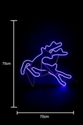 Shatchi Jumping Reindeer Neon Effect Rope Light Silhouette Double Side 90 Blue LEDs Christmas Outdoor