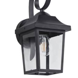 Wyld and Coco Outdoor Wall Light Matte Black Iron and Glass Sconce Waterproof - thumbnail 4